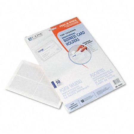 C-LINE PRODUCTS C-Line 70257 Self-Adhesive Top-Load Business Card Holders  3 1/2 x 2  Clear  10 Pack 70257